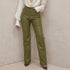 Fashion Pocketed PU Bag Hip Fleece Straight Leg Pants Leather Pants - ROUTINE FASHION